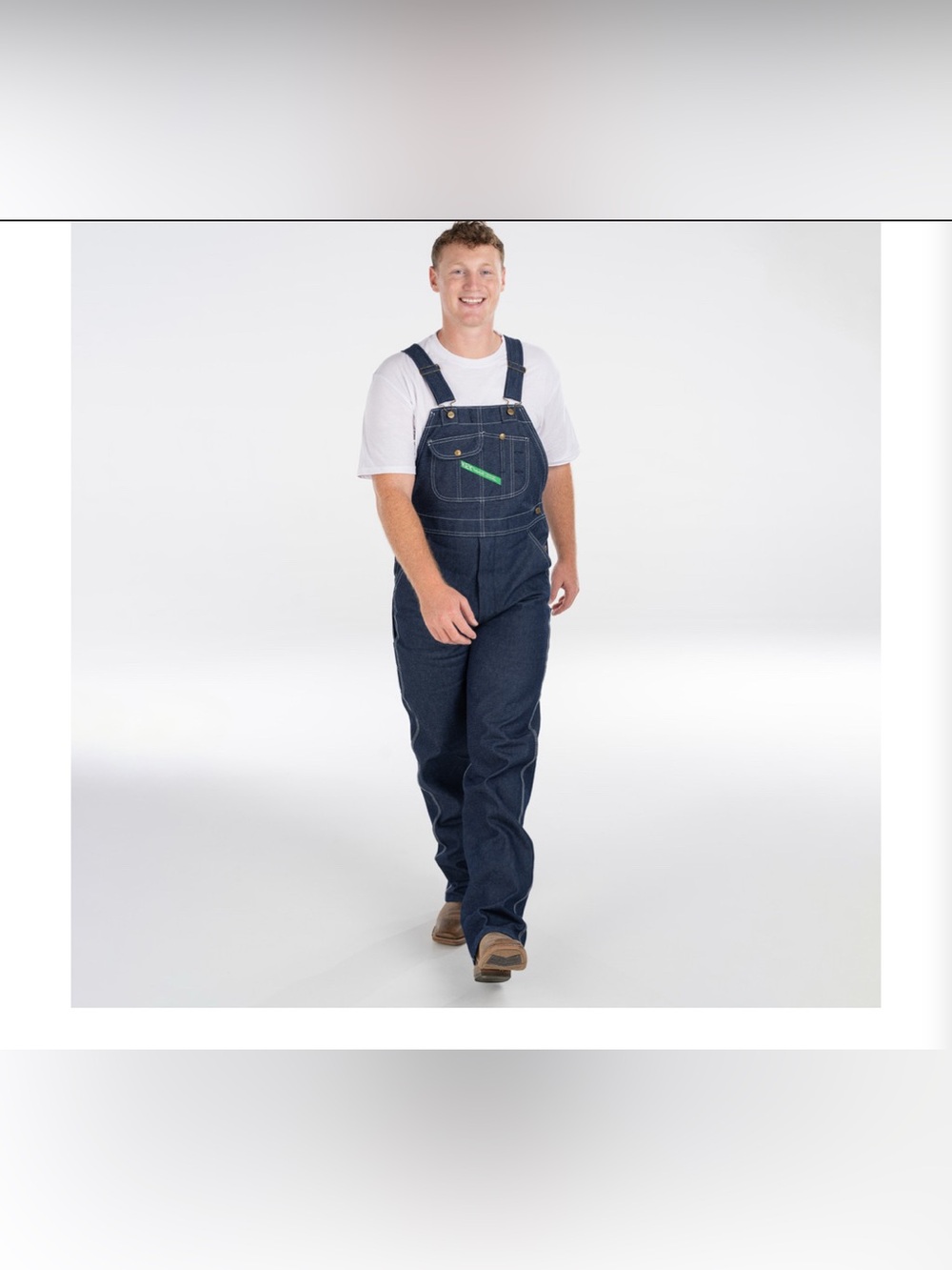 Key Apparel Men's Bib Overall W34 x L32 Workwear Zip Fly High Back Blue Denim